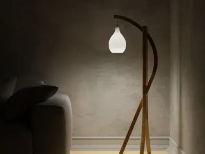 Floor Lamp  Low-poly 3D model