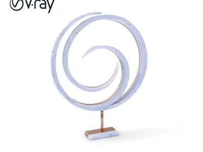 Rustic Spiral Art Sculpture Model Pack Low-poly 3D model