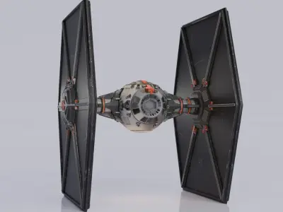 Tie Fighter Star Wars 3D Model Low-poly 3D model
