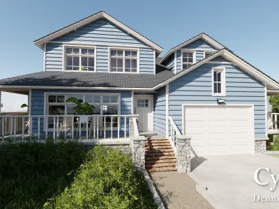 Modular Classic Style American House 16 Low-poly 3D model