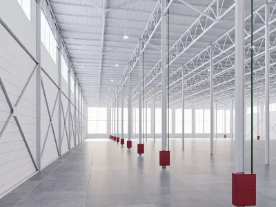 warehouse 01 low poly Low-poly 3D model