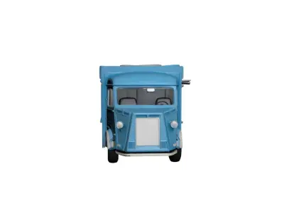 Vintage Food Truck Retro Mobile Street Food Vehicle 3D model