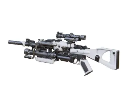 Sci-fi sniper rifle Low-poly 3D model buy
