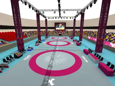 Huge Wrestling Arena 05 3D model