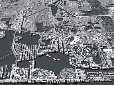 Cityscape  Miami Florida USA 3D model