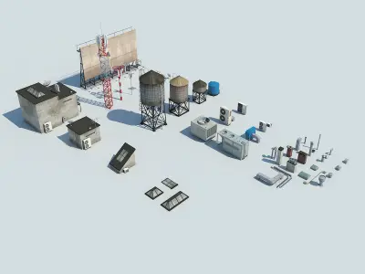 NYC Rooftop  Low-poly 3D model