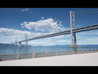 San Francisco - Oakland Bay Bridge 3D Model with Textures Low-poly 3D model