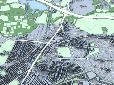 Stretford Town in England 3D model
