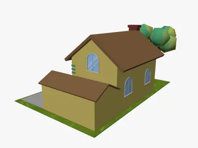 Cartoon House 3 Low-poly 3D model