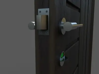 Game Ready Door wooden Low-poly 3D model