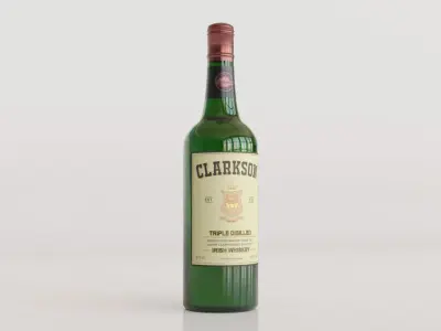 Whiskey Bottle Low-poly 3D model