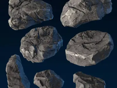 Big Chunky Rocks Pack - Game-Ready  Low-poly 3D model