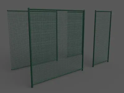 PBR Chain Link Fence For Court B Low-poly 3D model