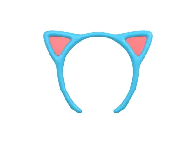 Cat Ear Headband v3 006 Low-poly 3D model
