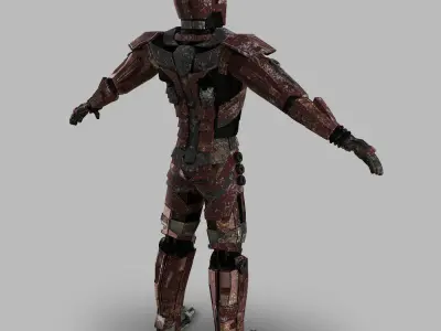 Kandas the advanced robot knight Low-poly 3D model
