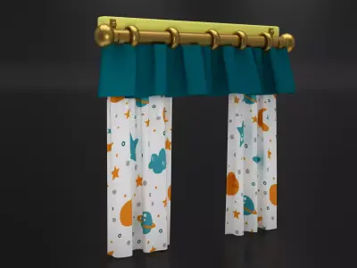 Curtain01 Low-poly 3D model