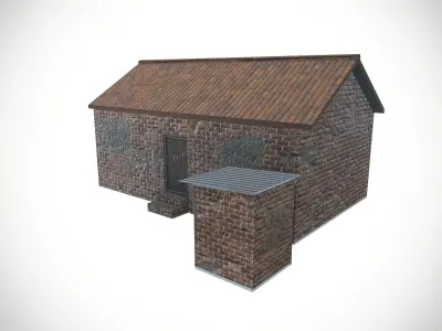 Bricks Village House Low-poly 3D model