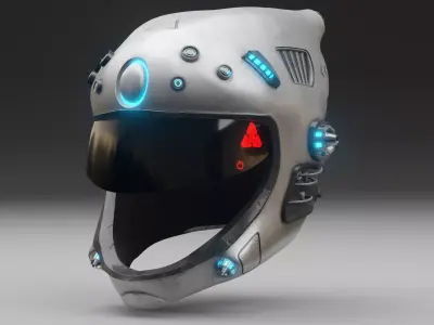 Sci-fi Helmet 3D model 7