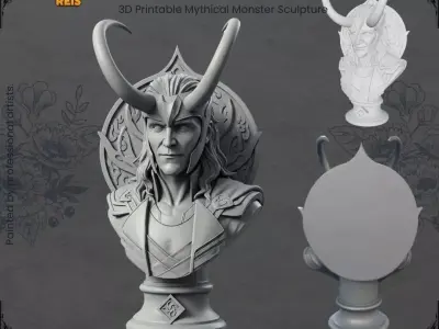 Loki Bust  3D Printable Trickster God Statue  3D print model