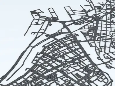 Trondheim Area Road Network and Streets 3D model