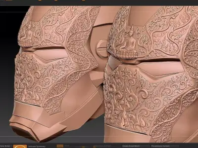 Thai Ornamental Cyber Helmet  3D Model for  CNC and 3D Printing 3D print model
