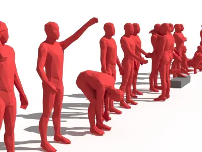 Low poly people Low-poly 3D model