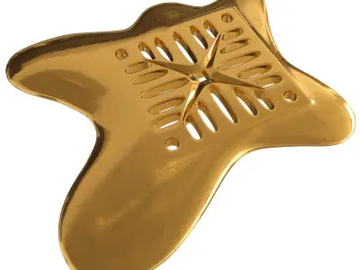 Drain grate  sculpture in the form of spilled gold 3D model