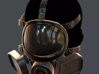 Gas mask helmet 3d model scifi Low-poly  Low-poly 3D model