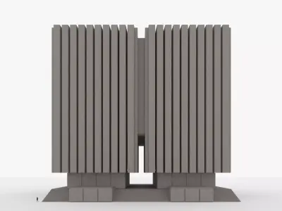 Brutalist Building 08 Low-poly 3D model