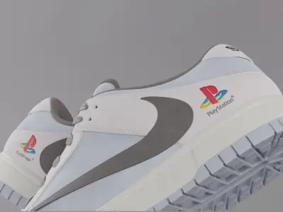 Nike Dunk Low Playstation x Travis Scott Low-poly 3D model