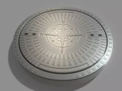 Sewer Cover 4 Textured High-Poly Version 3D model