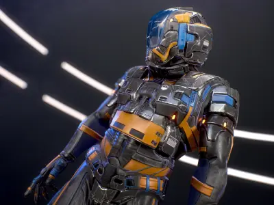 Sci-Fi Armor 6 Low-poly 3D model