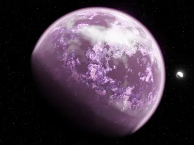 Green Alien Planet - Procedural Shader with Atmosphere 3D model