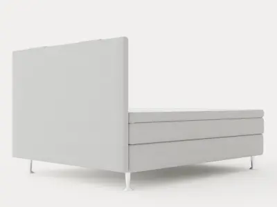 Meja Continental Bed 160x200cm Light Gray Low-poly 3D model