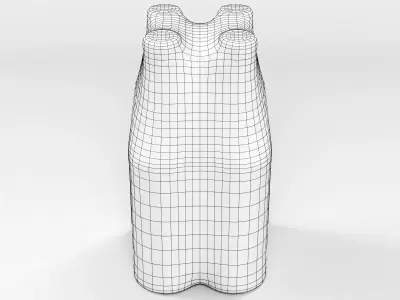 4 pack 500ml bottles in a plastic shrinkwrap 3D model