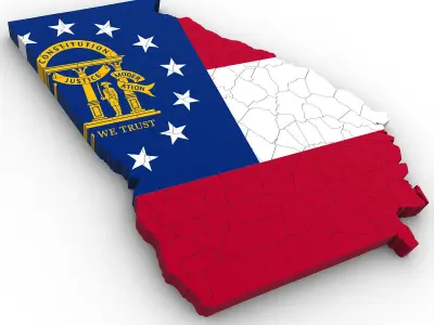 Georgia Political Map 3D model