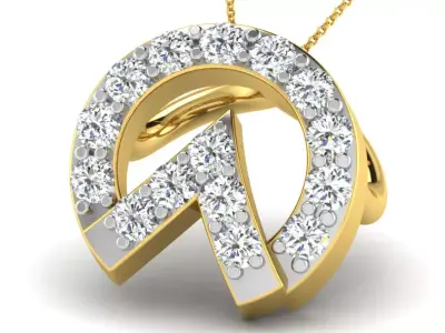 diamonds pendant 3D print model 8