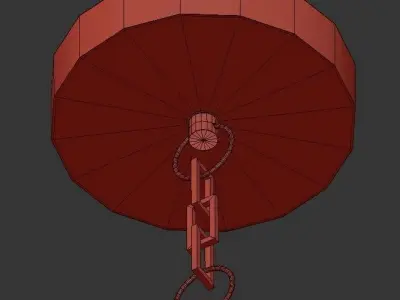 Viper modern pendant light with six metal rods hanging from c... 3D model