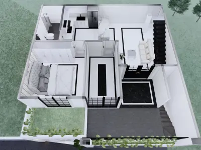 Interior and Exterior Modern Classic house 3D model