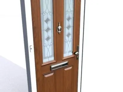 Door 18 wooden Low-poly 3D model