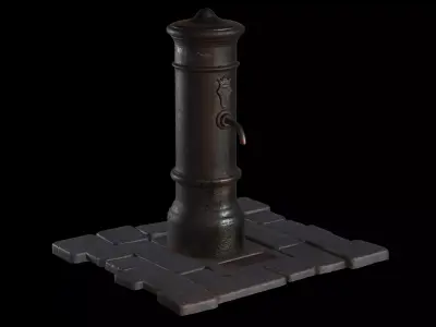 Nasone a typical drinking fountain of Rome Low-poly 3D model