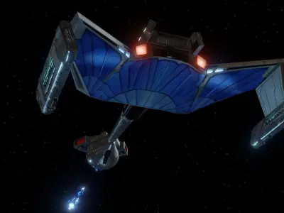 Romulan Stormbird D-7 Variant Cruiser from Star Trek Lore Low-poly 3D model