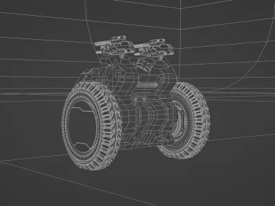 Game combat vahical Low-poly 3D model