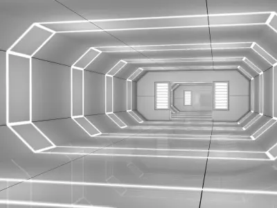 Low Poly Sci Fi Corridor 3D model purchase