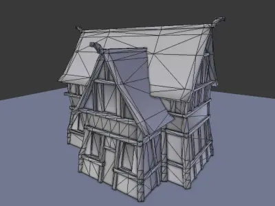 Medieval Village House 1 Low-poly 3D model