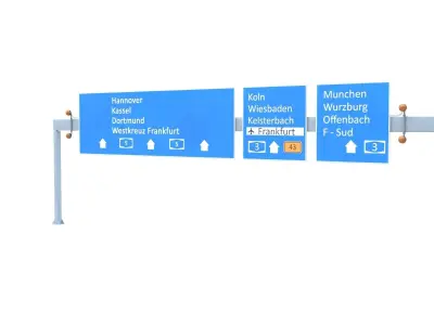 Highway Sign 05 Low-poly 3D model