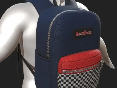 Backpack Camping bag baggage pockets product  Low-poly 3D model