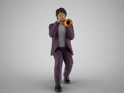 Man Playing Trumpet 3D print model