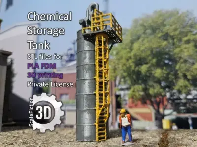 Chemical Storage Tank - H0 Scale 3D print model