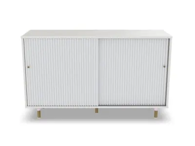 White cabinet with sliding doors Low-poly 3D model